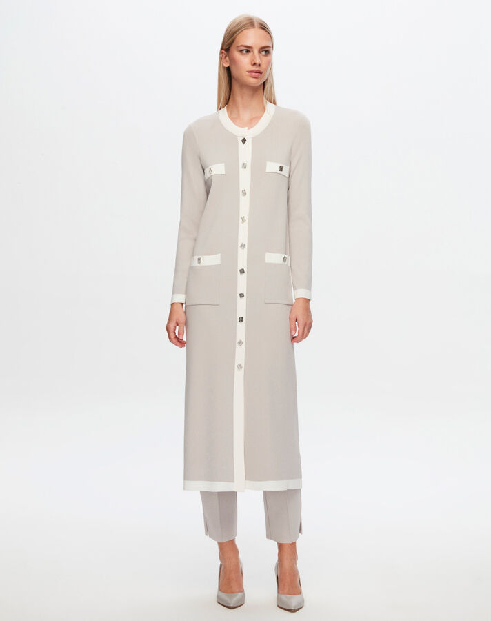 T24Y-4006 Four Button Long Knitwear Dress - 8