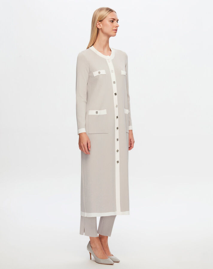 T24Y-4006 Four Button Long Knitwear Dress - 10