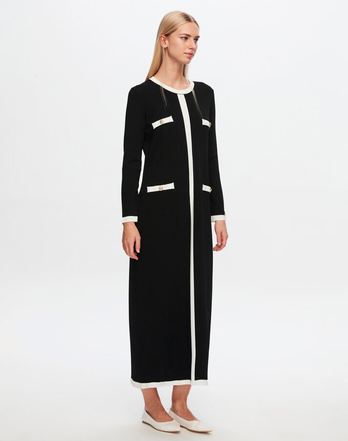 T24Y-4006 Four Button Long Knitwear Dress - 12