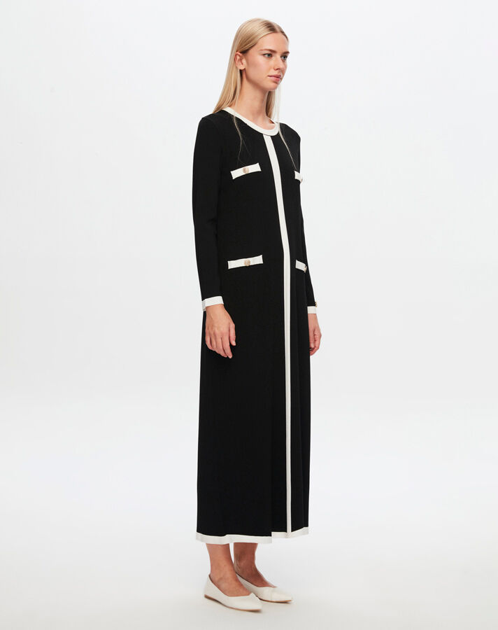 T24Y-4006 Four Button Long Knitwear Dress - 13