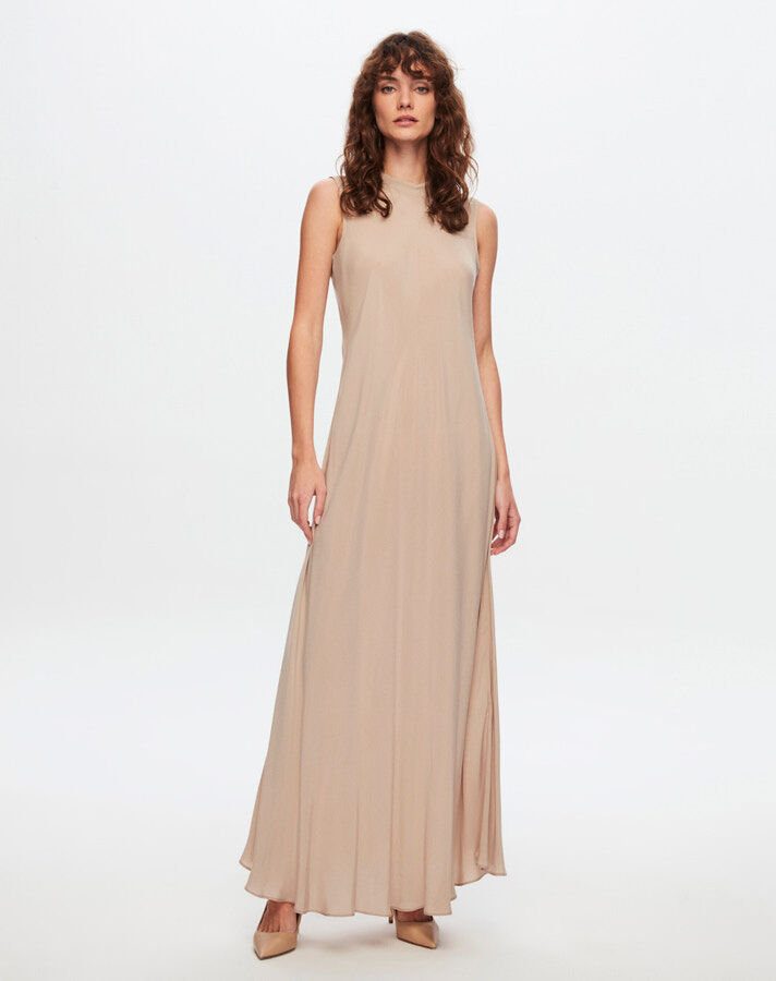 T24Y-4007 Sleeveless Flared Cupro Dress - 6