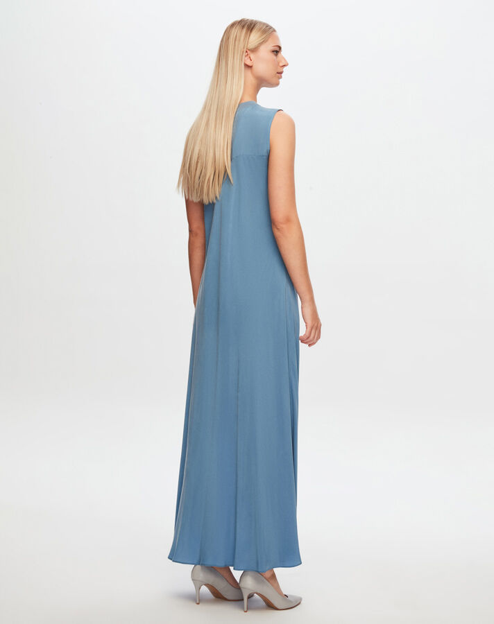 T24Y-4007 Sleeveless Flared Cupro Dress - 2