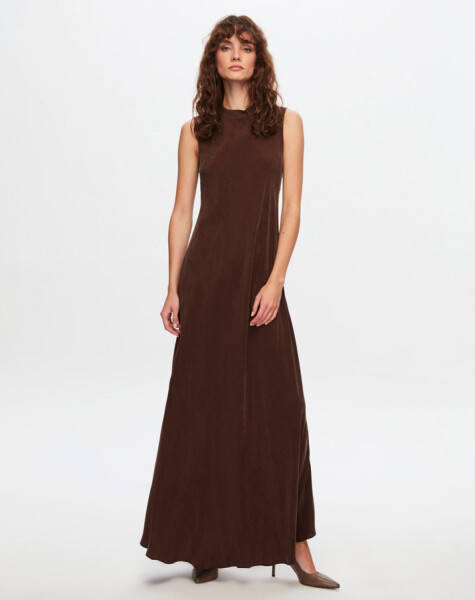 T24Y-4007 Sleeveless Flared Cupro Dress - 12