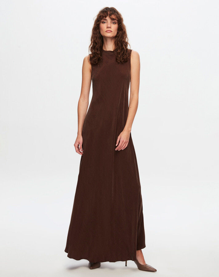 T24Y-4007 Sleeveless Flared Cupro Dress - 12