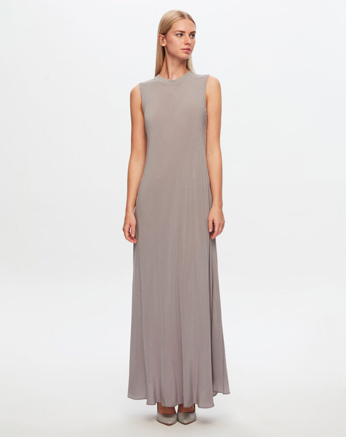 T24Y-4007 Sleeveless Flared Cupro Dress - 19