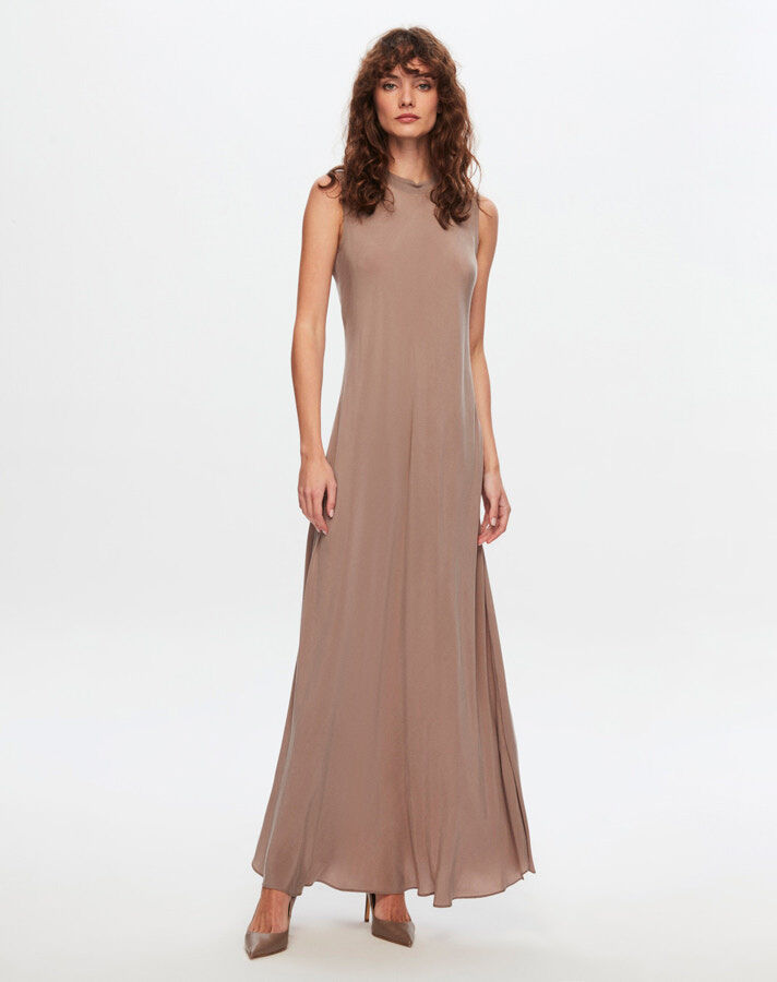 T24Y-4007 Sleeveless Flared Cupro Dress - 22
