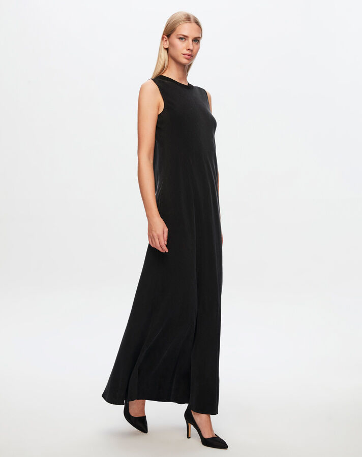 T24Y-4007 Sleeveless Flared Cupro Dress - 24