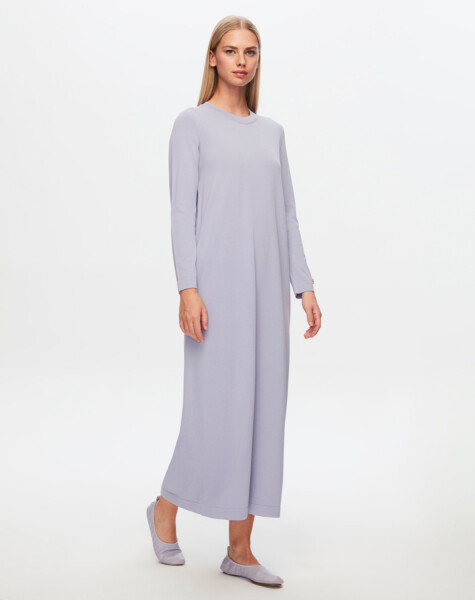 T24Y-4008 Solid Color Long Sleeve Dress - 4