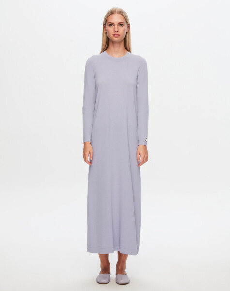 T24Y-4008 Solid Color Long Sleeve Dress - 5