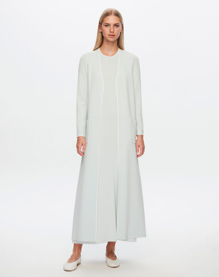 T24Y-4009 Dress with Striped Collar and Wrist - 1