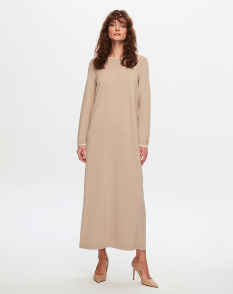 T24Y-4009 Dress with Striped Collar and Wrist - 7