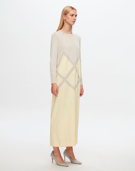 T24Y-4013 Large Diamond Patterned Knitwear Dress - 5
