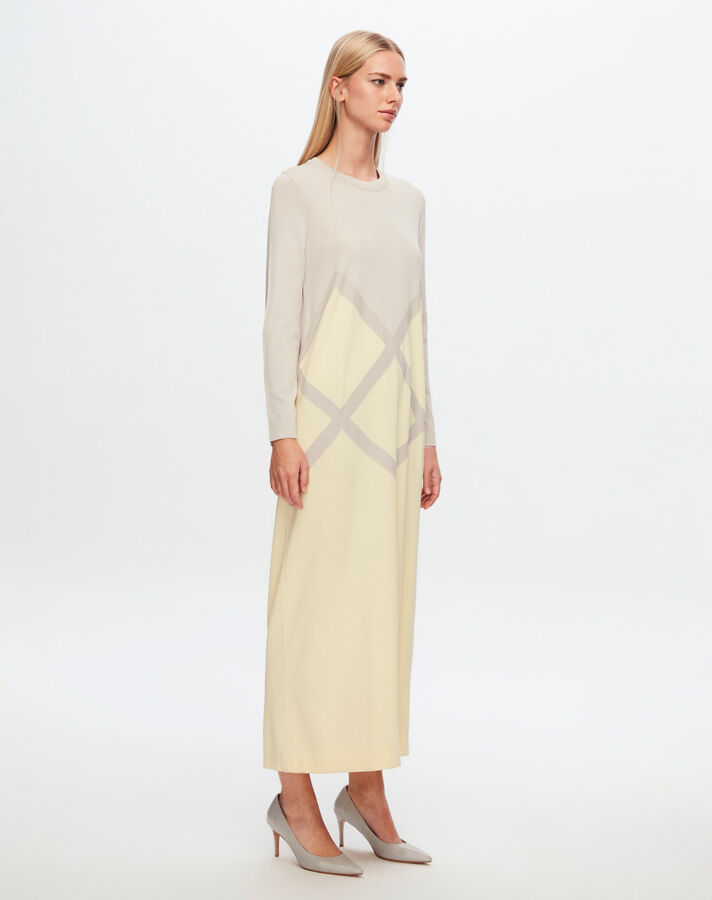 T24Y-4013 Large Diamond Patterned Knitwear Dress - 5