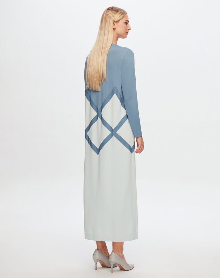 T24Y-4013 Large Diamond Patterned Knitwear Dress - 12