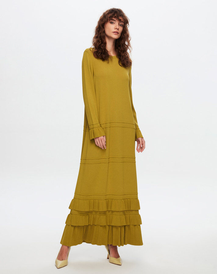 T24Y-4014 Ruffled Knitted Dress - 7