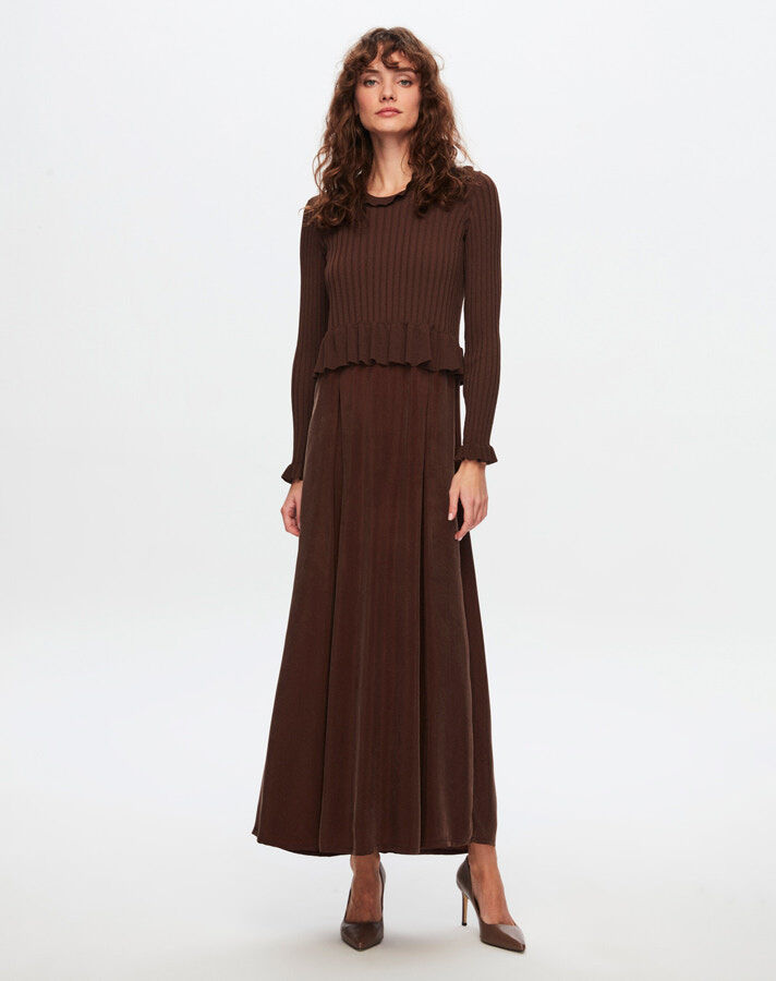 T24Y-4014 Ruffled Knitted Dress - 2