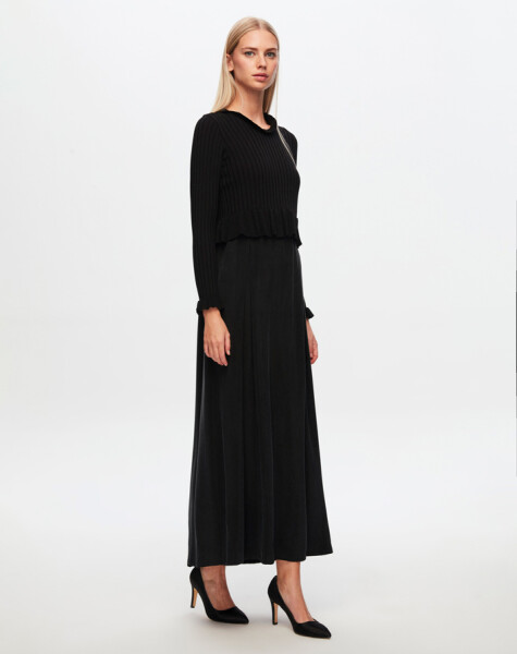 T24Y-4014 Ruffled Knitted Dress - 18