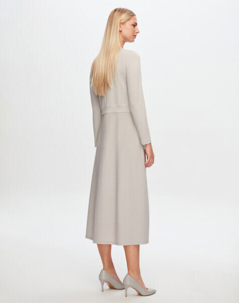 T24Y-4019 Düz Renk Basic Elbise 1052-BEİGE - 2