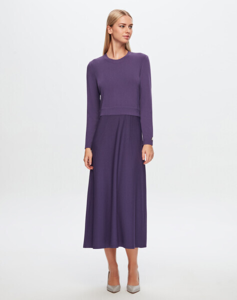 T24Y-4019 Düz Renk Basic Elbise 1270-BULLET - 2