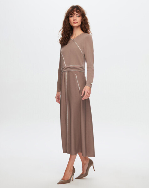 T24Y-4021 Bel Kısmı Bekletme Detaylı Elbise 002-MİNK - 2