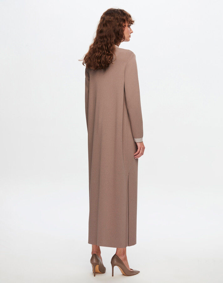 T24Y-4025 Knitwear Dress with Collar and Wrist Pattern - 4