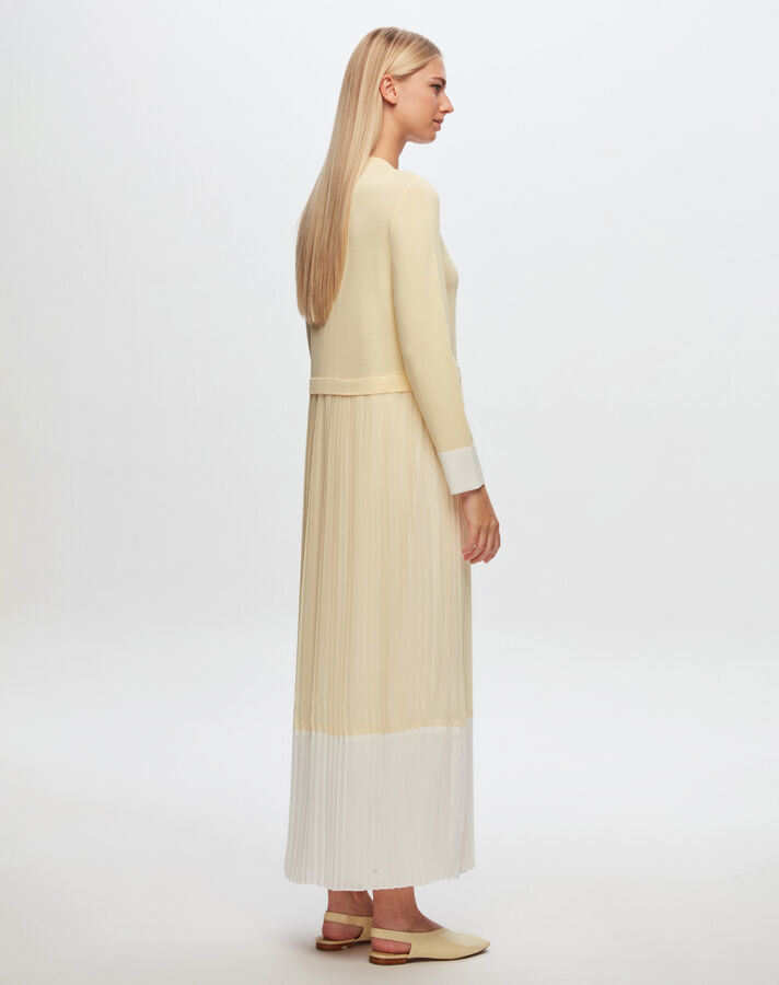T24Y-4026 Two Color Chiffon -Knitwear Dress - 14