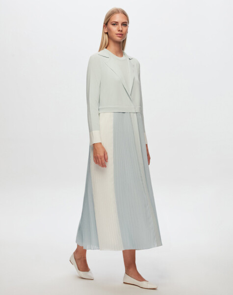T24Y-4029 Two Color Sleeveless Knitwear Dress - 5