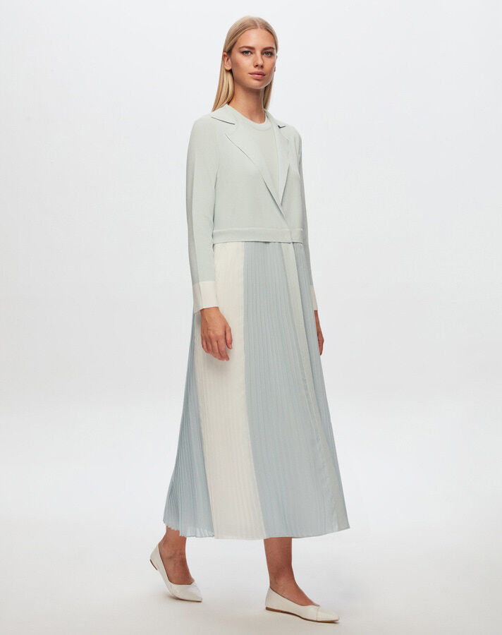 T24Y-4029 Two Color Sleeveless Knitwear Dress - 5