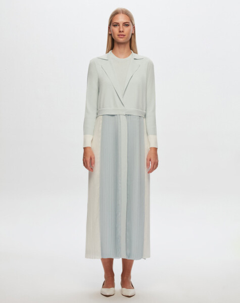 T24Y-4029 Two Color Sleeveless Knitwear Dress - 6