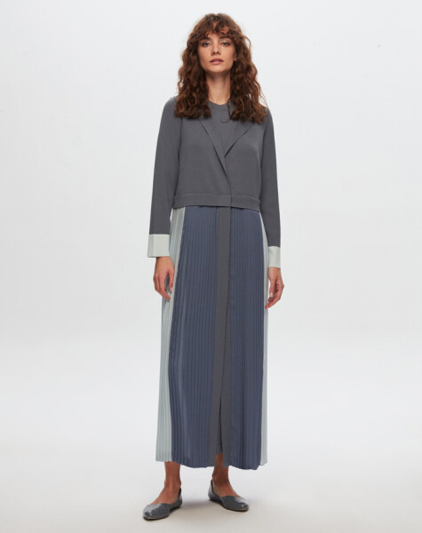 T24Y-4029 Two Color Sleeveless Knitwear Dress - 9