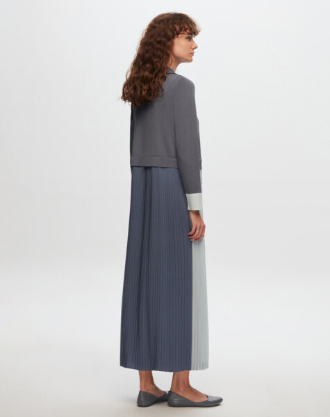 T24Y-4029 Two Color Sleeveless Knitwear Dress - 10