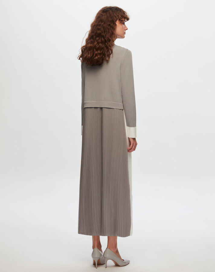 T24Y-4029 Two Color Sleeveless Knitwear Dress - 14