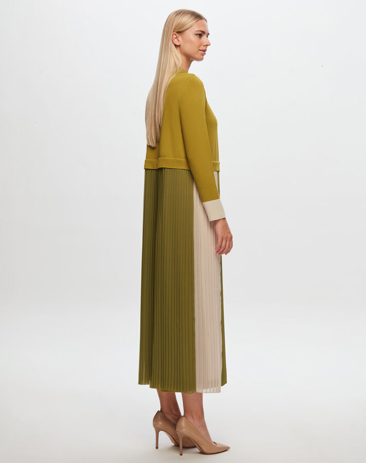 T24Y-4029 Two Color Sleeveless Knitwear Dress - 16