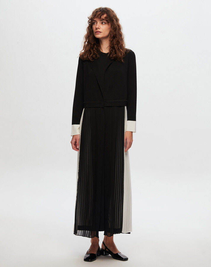 T24Y-4029 Two Color Sleeveless Knitwear Dress - 19