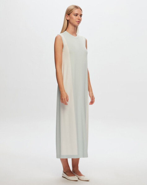 T24Y-4029 Two Color Sleeveless Knitwear Dress - 3