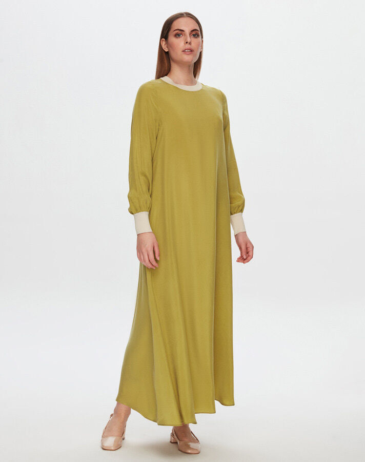 T24Y-4035 Collar and Wrist Knitwear Cupro Dress - 1