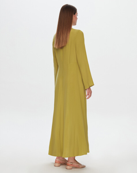 T24Y-4037 Round Collar Button Detailed Cupro Dress - 13