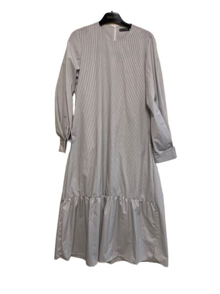 T24Y-4042 Etek Ucu Büzgülü Poplin Elbise BEİGE - 20