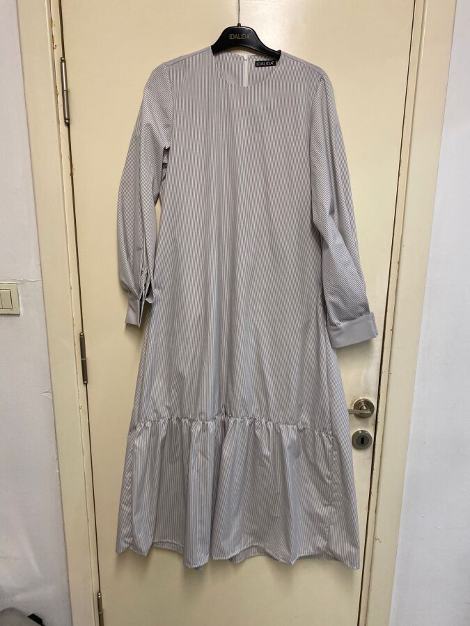 T24Y-4042 Poplin Dress with Gathered Hem - 7