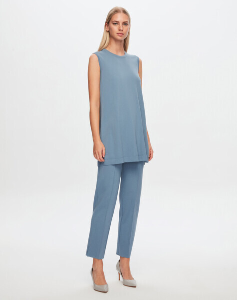T24Y-6000 Basic Kolsuz Triko Tunik 1236-BLUE 