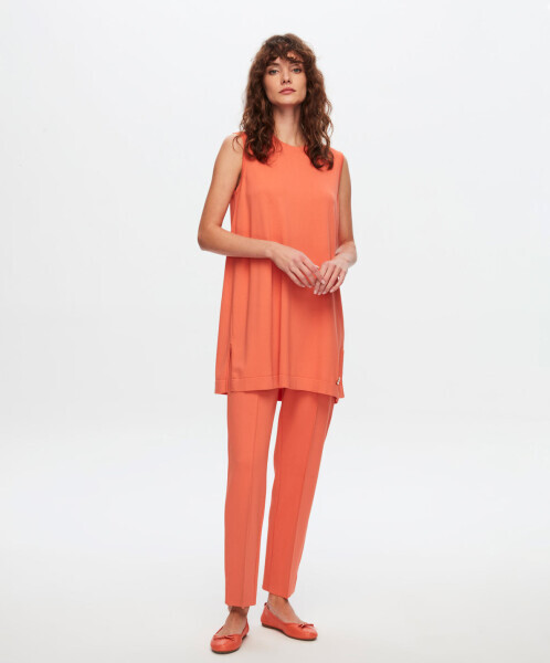 T24Y-6000 Basic Kolsuz Triko Tunik 1248-ORANGE - 2
