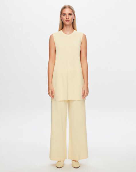 T24Y-6000 Basic Kolsuz Triko Tunik 1345-VANİLLA 