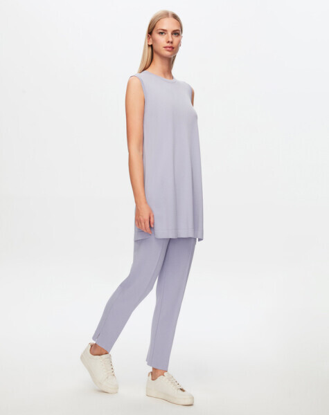 T24Y-6000 Basic Kolsuz Triko Tunik 1346-LİLAC - 1