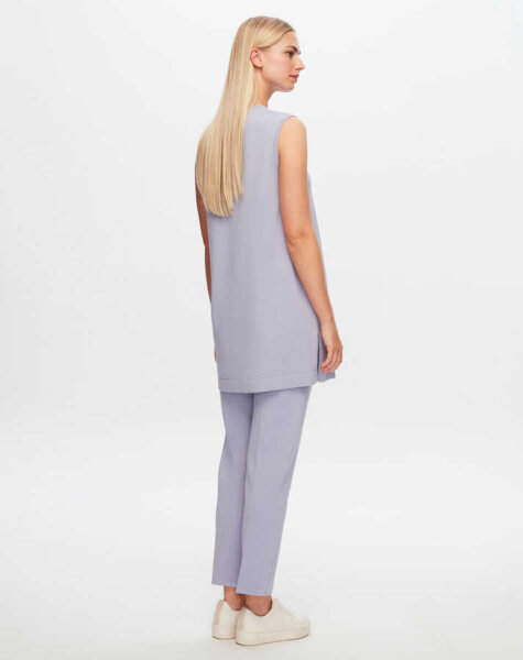 T24Y-6000 Basic Kolsuz Triko Tunik 1346-LİLAC - 2