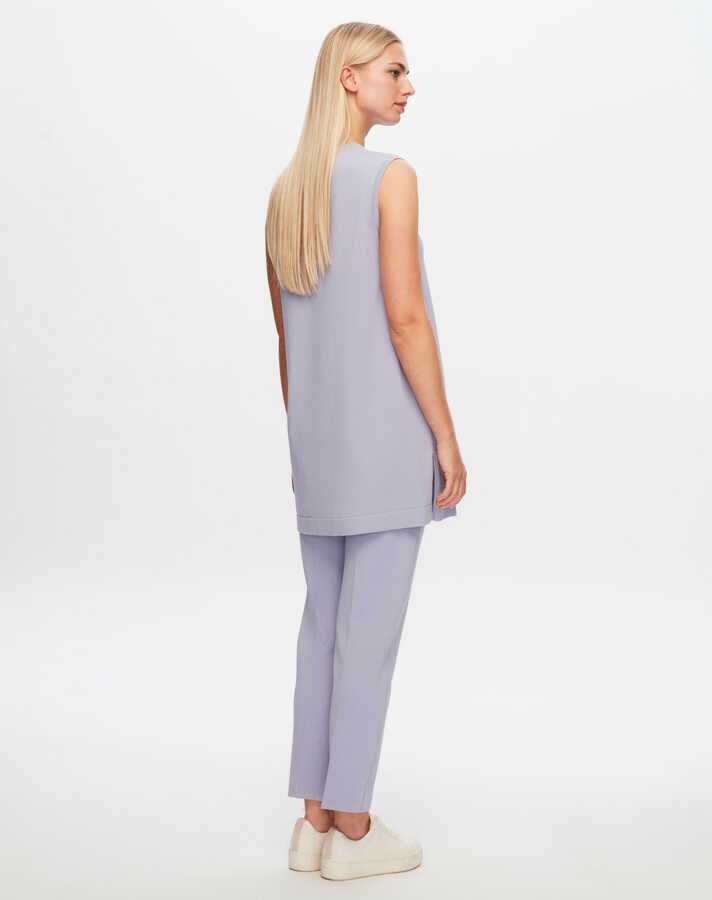 T24Y-6000 Basic Kolsuz Triko Tunik 1346-LİLAC - 2