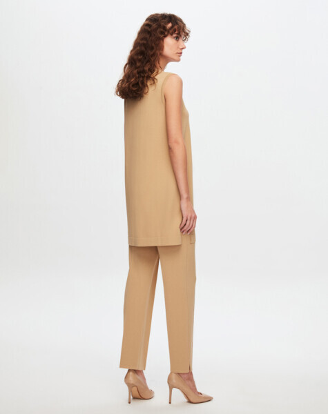 T24Y-6000 Basic Kolsuz Triko Tunik 1515-CAMEL - 2
