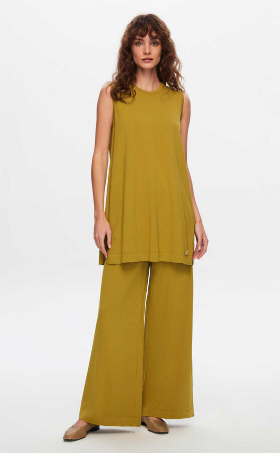 T24Y-6000 Basic Kolsuz Triko Tunik 1516-OLİVE - 1