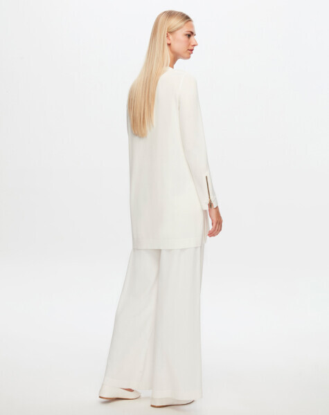 T24Y-6001 Basic Uzun Kollu Triko Tunik 1012-ECRU - 2