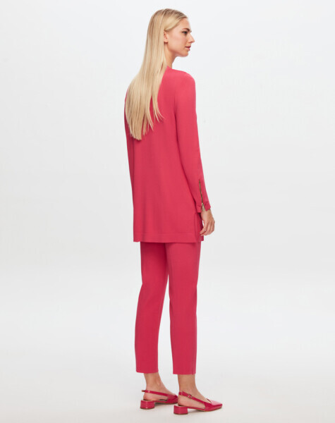 T24Y-6001 Basic Uzun Kollu Triko Tunik 1153-FUCHSİA - 2
