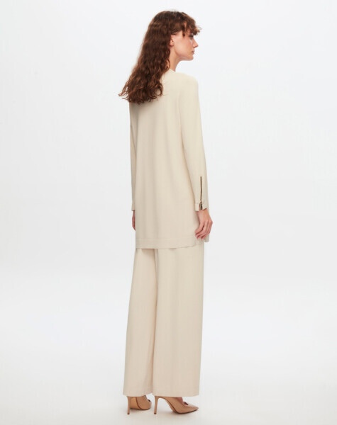 T24Y-6001 Basic Uzun Kollu Triko Tunik 1245-STONE - 2